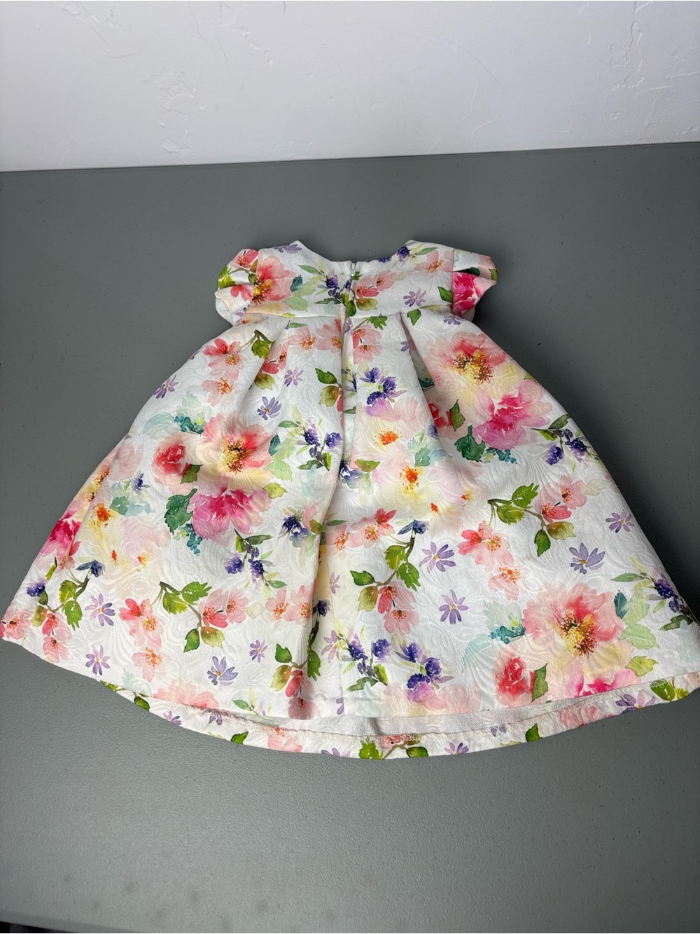 Bonnie Baby Girls Dress 18M 18 Month Floral Pink Bow Dressy Spring Summer - Picture 2 of 6